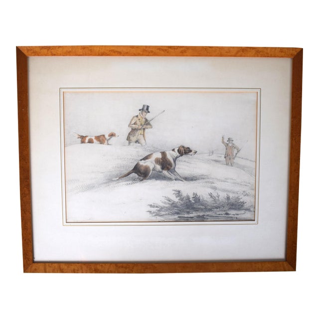 Mid 20th Century Huntsmen Shooting Drawing by Henry Alken For Sale