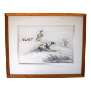 Mid 20th Century Huntsmen Shooting Drawing by Henry Alken
