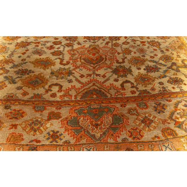 Turkish Oversized Antique Turkish Oushak Rug For Sale - Image 3 of 8