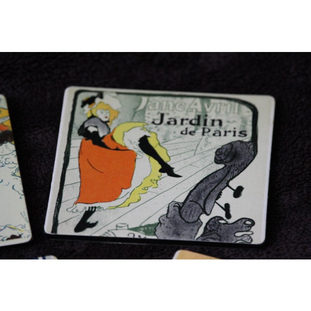 Boho Chic Paris Decor Coasters, 1970s, Set of 6 For Sale - Image 3 of 18