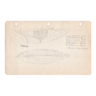 1940s Maine Marine Architectural Drawing on Paper For Sale