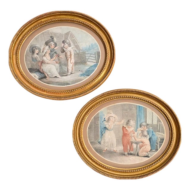 William Hamilton, The House of Cards & Barefoot, 1700s, Engravings, Framed, Set of 2 For Sale