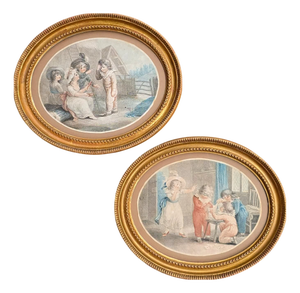 William Hamilton, The House of Cards & Barefoot, 1700s, Engravings, Framed, Set of 2