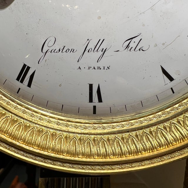 Metal Very Large French 19th Century Empire Period Ormolu Bronze Portico Mantel Clock For Sale - Image 7 of 7