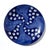 Large blue and white Imari charger on later wood stand. The interior displays a radiating pinwheel pattern in cobalt blue...