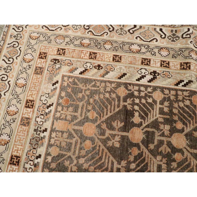 Early 20th Century Handmade East Turkestan Khotan Gallery Carpet For Sale - Image 9 of 10