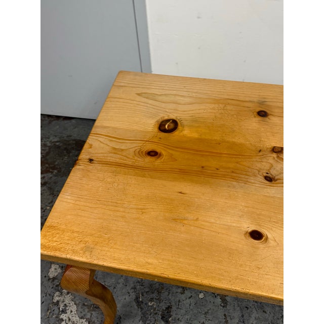 Farmhouse Pine Wood Dining Table/Writing Desk For Sale - Image 10 of 12