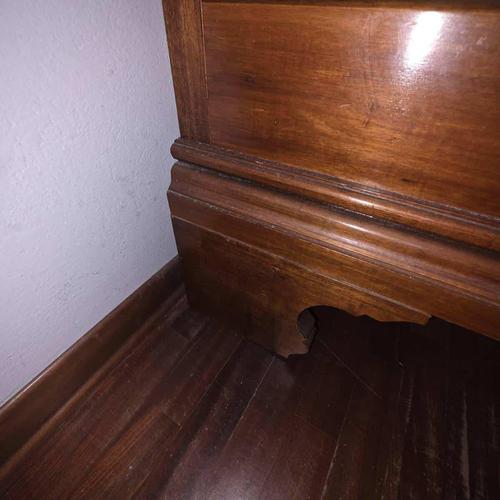 Antique Walnut King Size Bed with Carved Scroll Headboard For Sale - Image 9 of 12