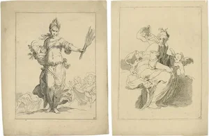 After Bloemaert, Mythology Scenes, 1680, Prints, Set of 2