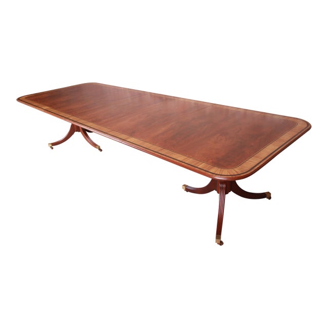 Baker Furniture Stately Homes Banded Inlaid Mahogany Double