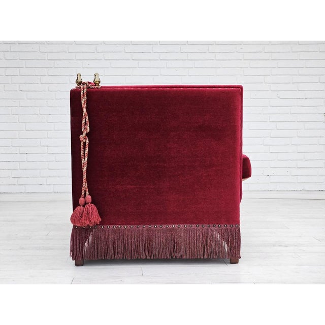 Mid-Century Modern Danish Velour 2-Seater Sofa, 1960s For Sale - Image 3 of 18