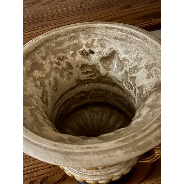 Ceramic Vintage Majolica Urn For Sale - Image 7 of 8