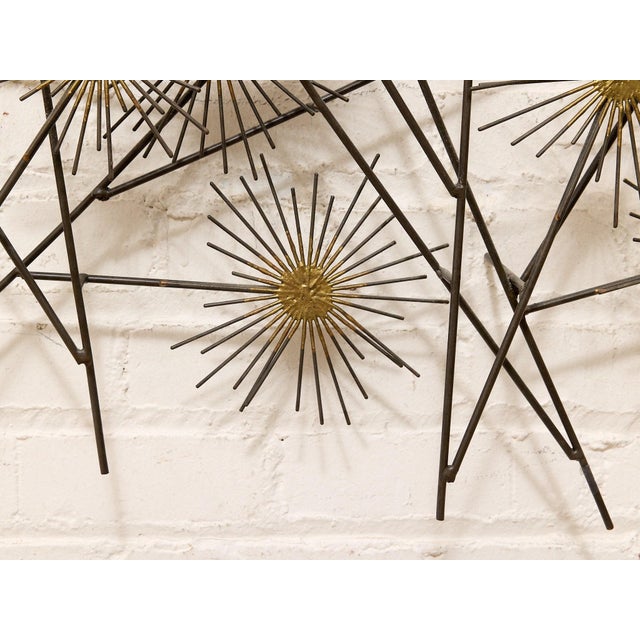 Mid 20th Century Modern Atomic Starburst Metal Wall Sculpture For Sale - Image 9 of 9