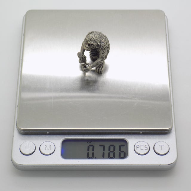 Vintage Italian Handmade Silver Chimpanzee Figurine, Italy, 1970s For Sale - Image 9 of 11