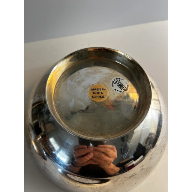 Metal Mid-Century Modern William Adams Silver Plate Bowl For Sale - Image 7 of 10