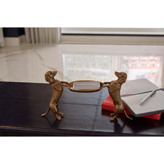 Contemporary Wildwood Brass Dogs Bearing Dish For Sale - Image 3 of 6