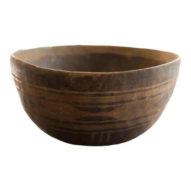 Vintage African Wooden Bowl For Sale
