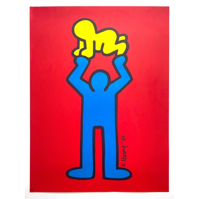 Keith Haring Estate Vintage 1991 Pop Art Lithograph Print Poster " Radiant Baby " 1989 For Sale - Image 10 of 11