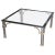 Silver Chrome and Brass Square Fretwork Coffee Table For Sale - Image 8 of 8