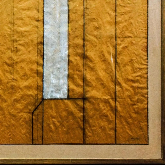 Giuseppe Uncini, Dimore, 1979, Pencil and China Ink on Wrapping Paper For Sale - Image 3 of 5