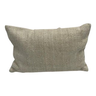 Turkish Hemp Pillow Cushion Natural Cream Pillow Cushion Cover 16" x 24" For Sale