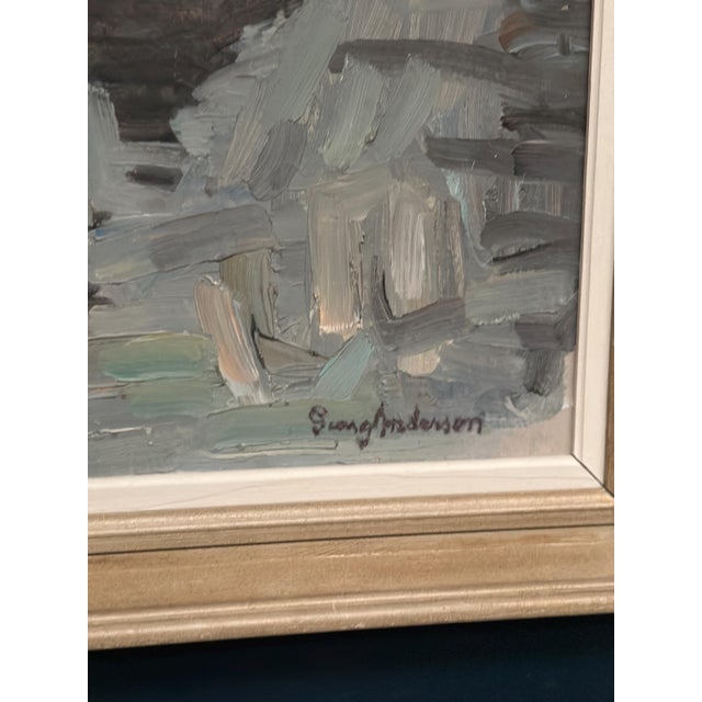 Georg Andersson, Harbour, 1960s, Oil Painting on Canvas, Framed For Sale - Image 7 of 12
