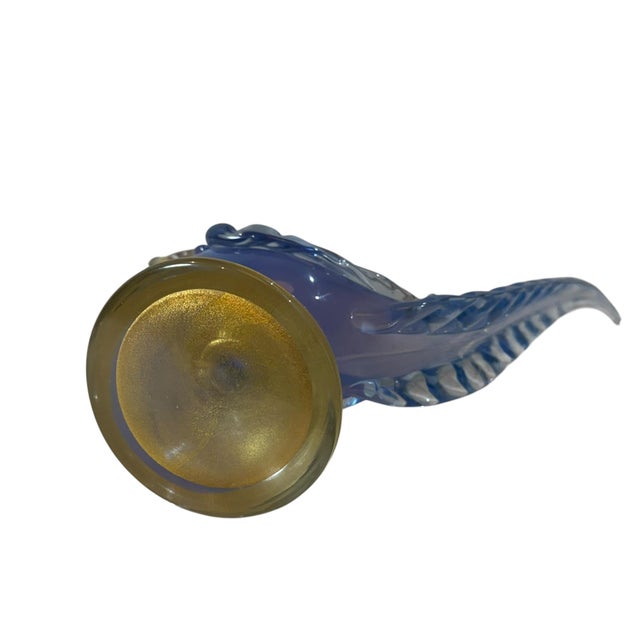 Blue and Gold Murano Style Glass Bird Figurines, Italy, Circa 1950s - A Pair For Sale - Image 12 of 12