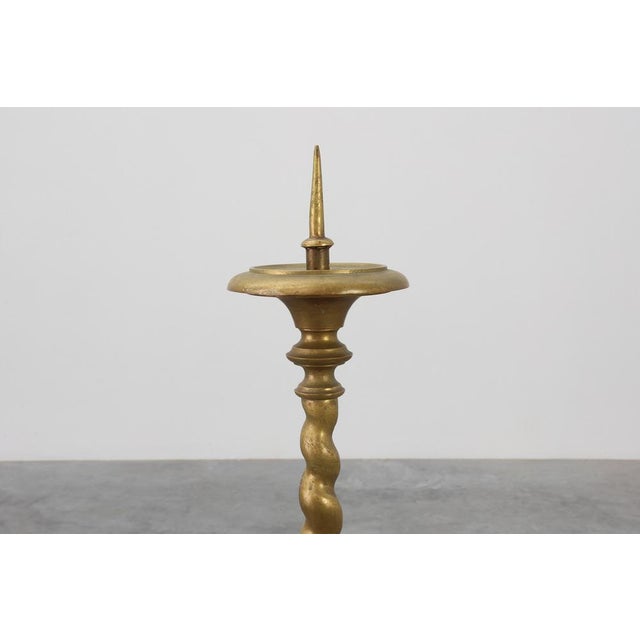 Rustic Large 19th Century Copper Church Candleholder, France For Sale - Image 3 of 11