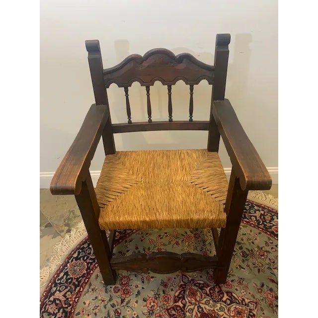 Early 20th Century Original Hand Carved Mexican Armchair For Sale - Image 9 of 9