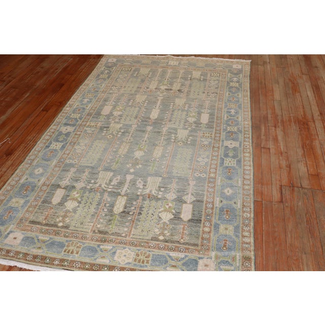 Mid 20th Century Zabihi Collection Weeping Willow Tree Antique Persian Malayer Rug - 4'11" x 8'5" For Sale - Image 5 of 10