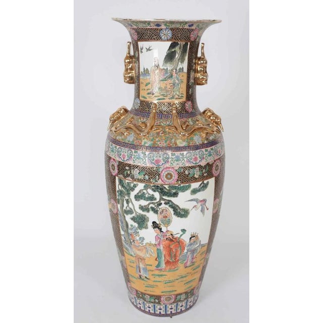 Large Vintage Chinese Canton Vase For Sale - Image 10 of 13