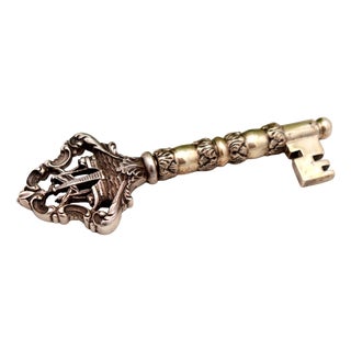 Vintage Key-Shaped Silver Corkscrew For Sale