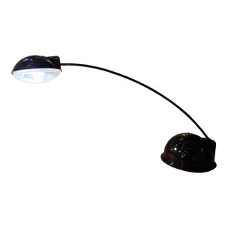 Vintage 90s Postmodern Gooseneck Desk Lamp - Black Space Age Task Light For Sale