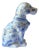 Vintage Blue and White Chinoiserie Staffordshire Style Dog Figurine For Sale