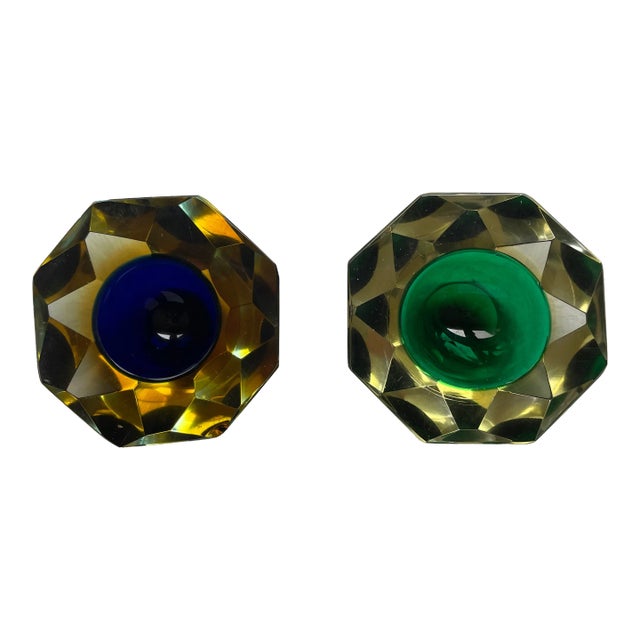 Pair of Murano Glass Geode Bowls For Sale