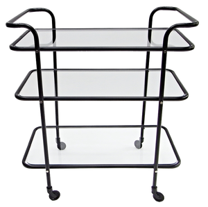 Ever Ready Bar Trolley in Powder Coat & Glass by Gunter Lambert