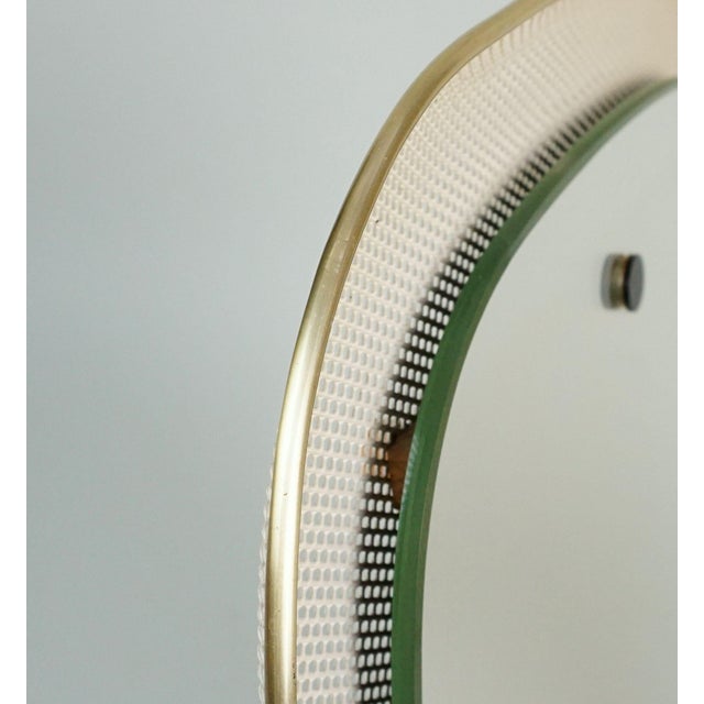 Mid-Century Modern Wall Mirror with Wire Mesh Frame and Brass, 1950s For Sale - Image 11 of 11