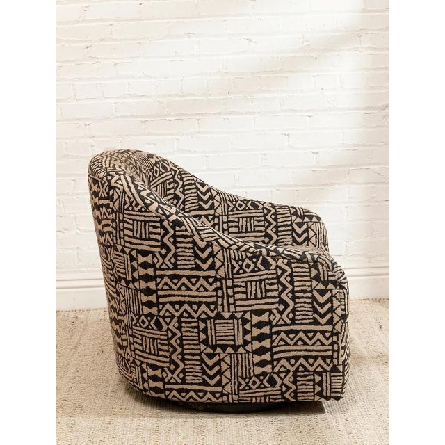 Postmodern Vintage Postmodern Geometric Club Chair in Black & Tan For Sale - Image 3 of 10
