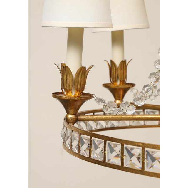 Louis XVI Style Chandelier With Gilt Iron Frame, 18th C. France For Sale - Image 10 of 12