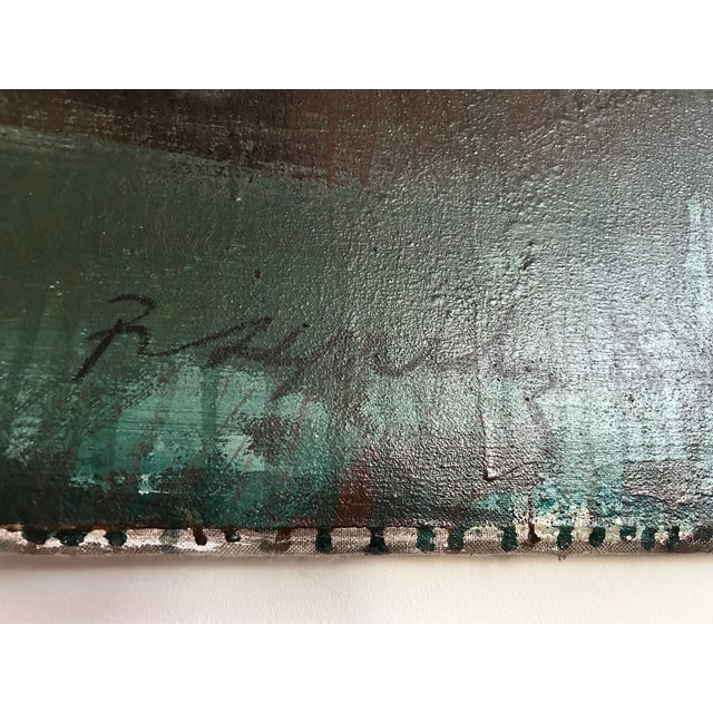 1980s 1980s Le Crepuscule des Deux Abstract Oil Painting by Peter Brandes For Sale - Image 5 of 6