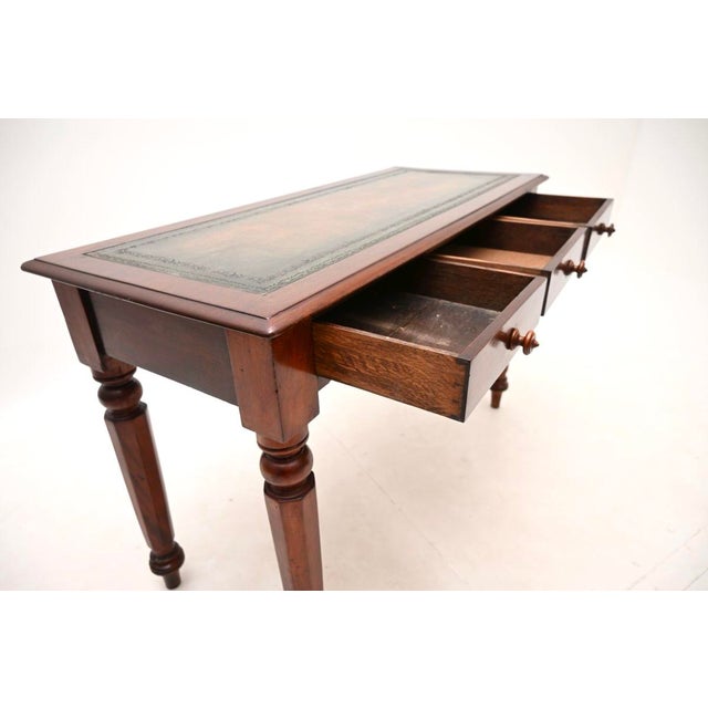 Antique William IV Writing Table with Leather Top, 1840 For Sale - Image 4 of 10