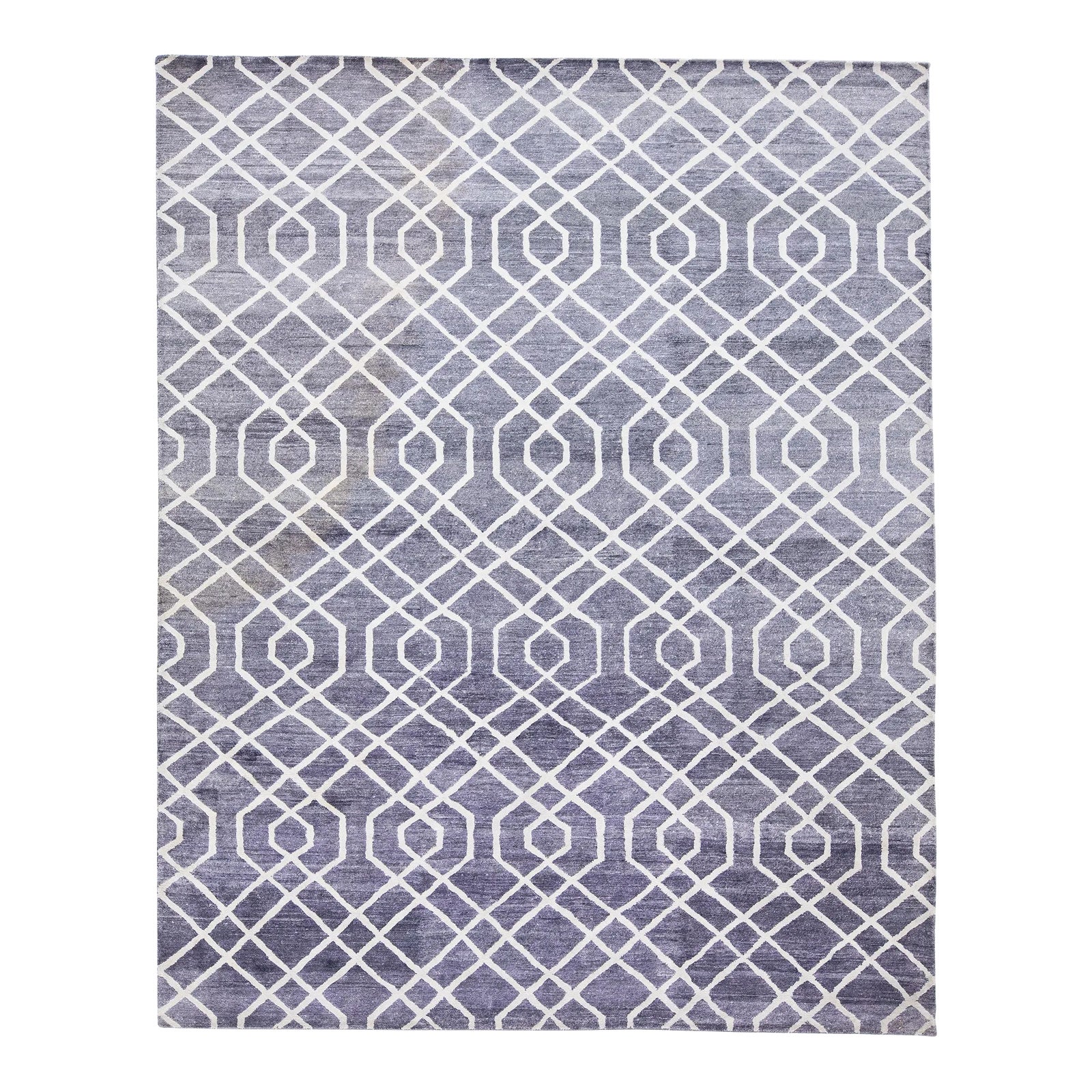 2010s Modern Gray Wool Rug Handmade With Geometric Pattern | Chairish