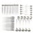 Contemporary Vintage Style Brushed Stainless Steel Cutlery Set by Rosseta Home - Place Settings for 10 / 40 Pieces For Sale