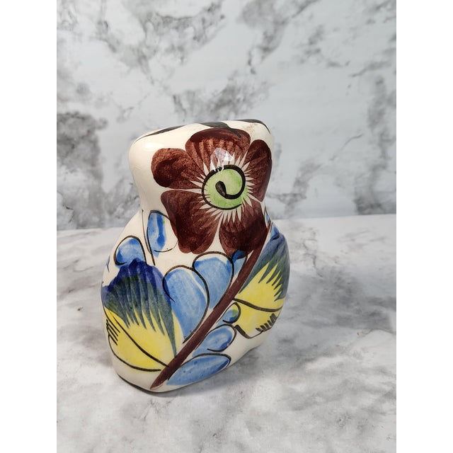 Mid-Century Modern Vintage Hand Painted Ceramic Owl For Sale - Image 3 of 10