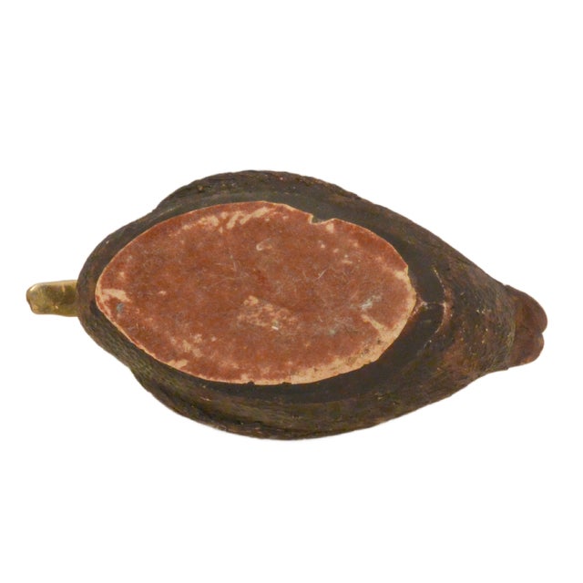 Brass Mid-Century Mixed Media Hand-Carved Hardwood & Solid Cast Brass Waterfowl Figurine For Sale - Image 8 of 8