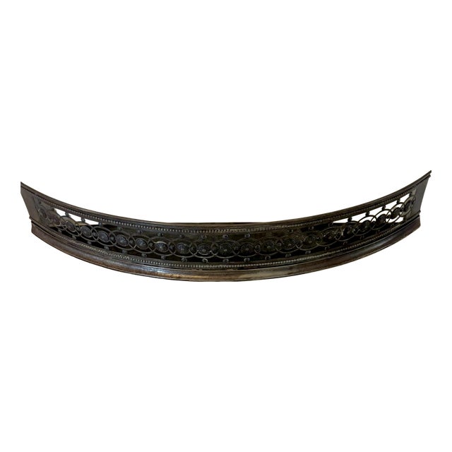 Antique George III Steel Fire Fender with Pierced Serpentine Front, 1800 For Sale
