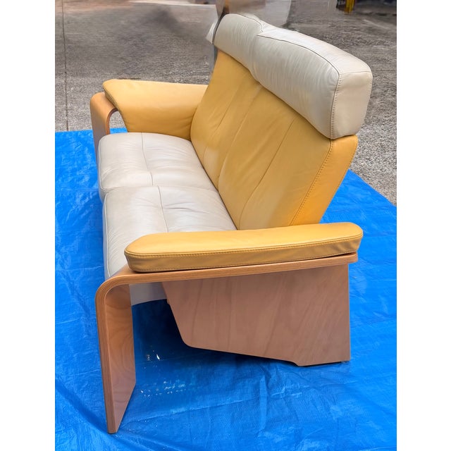 Ekornes Stressless Mid Century Modern Leather Reclining Sofa and Loveseat For Sale In Washington DC - Image 6 of 14