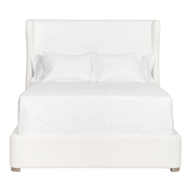 Balboa White Upholstered Bed, California King For Sale - Image 12 of 12