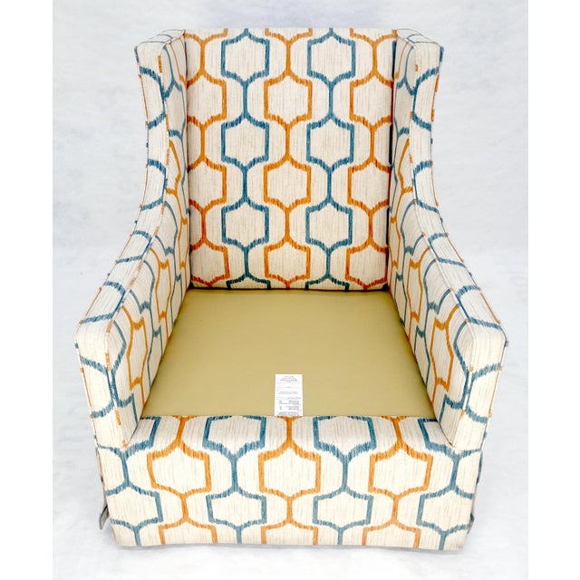 Mid Century Modern Funky Abstract Upholstery Arm Wing Chair MINT For Sale - Image 15 of 15