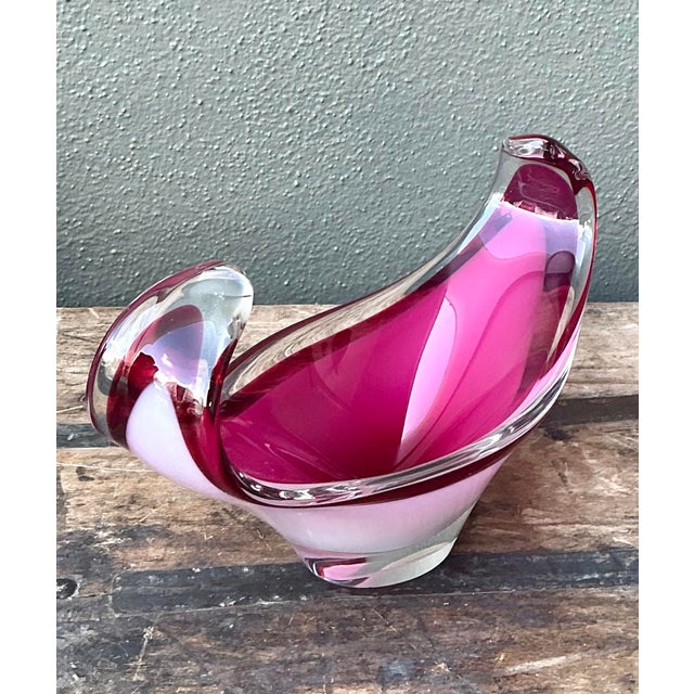 Vintage Italian Art Glass Bowl After Murano For Sale - Image 11 of 12